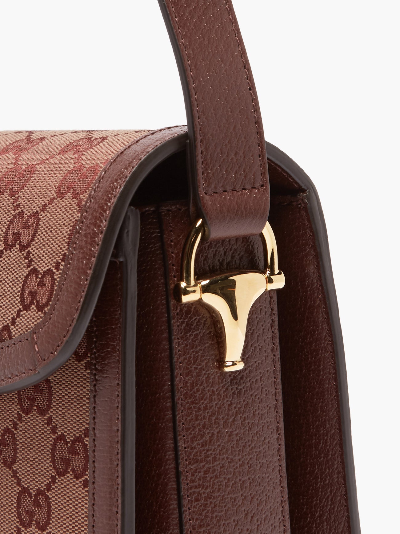 Gucci 1955 Horsebit Supreme Shoulder Bag in Burgundy