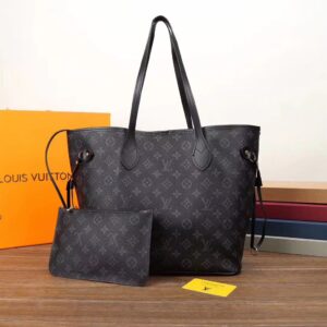 Louis Vuitton Neverfull Black Monogram Handbag
