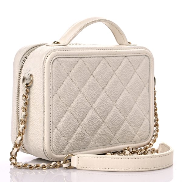 Chanel Small CC Filigree Vanity Case in White - Image 2