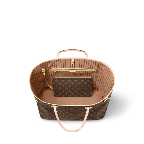 Louis Vuitton Neverfull Monogram 100% Cowhide Leather